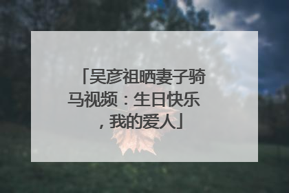 吴彦祖晒妻子骑马视频：生日快乐，我的爱人