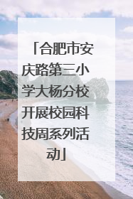 合肥市安庆路第三小学大杨分校开展校园科技周系列活动
