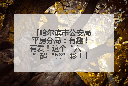 哈尔滨市公安局平房分局：有趣！有爱！这个“六一”超“警”彩！