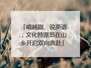 唱越剧、说英语，文化特派员在山乡开启双向奔赴