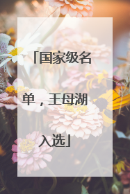 国家级名单，王母湖入选