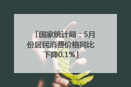 国家统计局：5月份居民消费价格同比下降0.1%