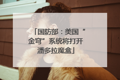 国防部：美国“金穹”系统将打开潘多拉魔盒