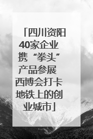 四川资阳40家企业携“拳头”产品参展 西博会打卡地铁上的创业城市
