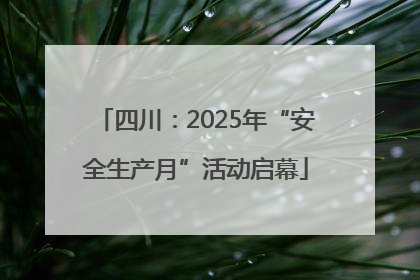 四川：2025年“安全生产月”活动启幕