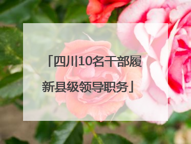 四川10名干部履新县级领导职务