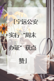 宁远公安实行“周末办证”获点赞