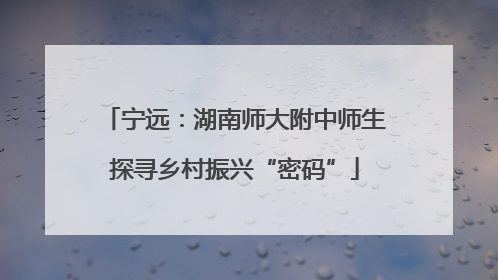 宁远：湖南师大附中师生探寻乡村振兴“密码”
