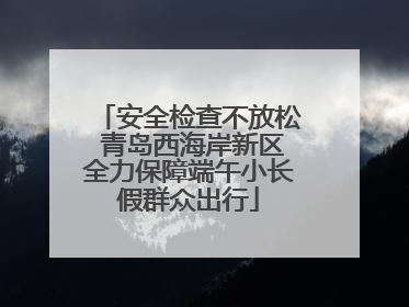 安全检查不放松 青岛西海岸新区全力保障端午小长假群众出行