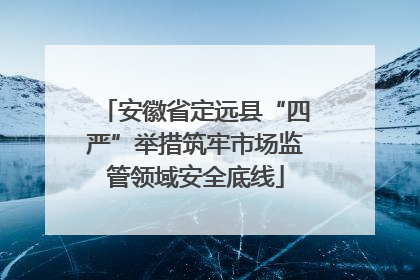 安徽省定远县“四严”举措筑牢市场监管领域安全底线