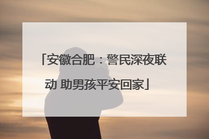 安徽合肥：警民深夜联动 助男孩平安回家