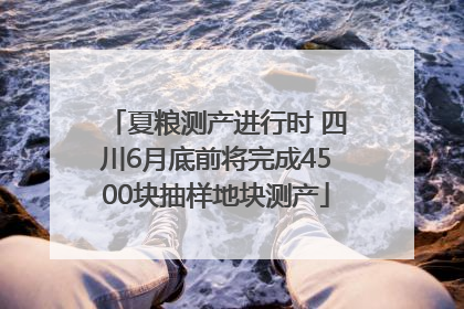 夏粮测产进行时 四川6月底前将完成4500块抽样地块测产