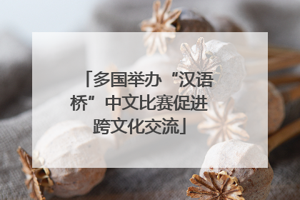 多国举办“汉语桥”中文比赛促进跨文化交流