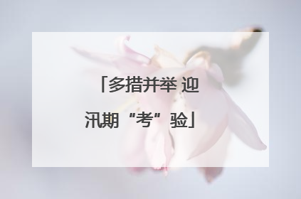 多措并举 迎汛期“考”验