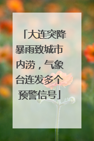 大连突降暴雨致城市内涝，气象台连发多个预警信号
