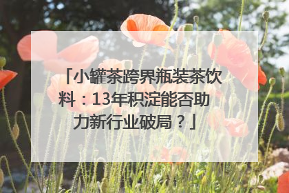 小罐茶跨界瓶装茶饮料：13年积淀能否助力新行业破局？