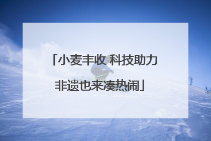 小麦丰收 科技助力 非遗也来凑热闹