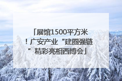展馆1500平方米！广安产业“建圈强链”精彩亮相西博会