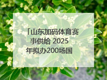 山东加码体育赛事供给 2025年拟办200场国家级以上赛事