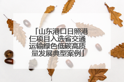 山东港口日照港仨项目入选省交通运输绿色低碳高质量发展典型案例