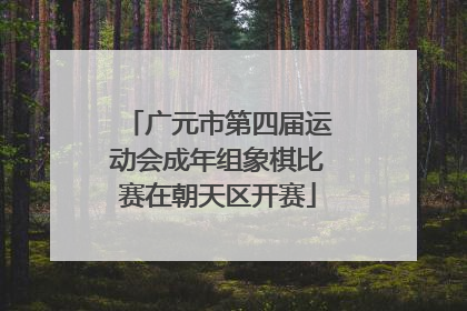 广元市第四届运动会成年组象棋比赛在朝天区开赛