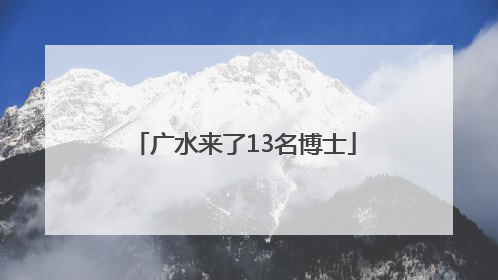 广水来了13名博士