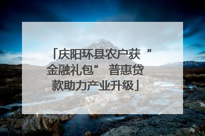 庆阳环县农户获“金融礼包” 普惠贷款助力产业升级
