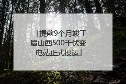 提前9个月竣工 眉山西500千伏变电站正式投运