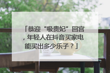 恭迎“吸贵妃”回宫，年轻人在抖音买家电能买出多少乐子？