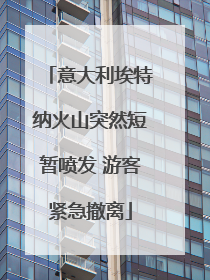 意大利埃特纳火山突然短暂喷发 游客紧急撤离