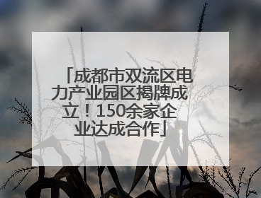 成都市双流区电力产业园区揭牌成立！150余家企业达成合作