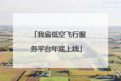 我省低空飞行服务平台年底上线