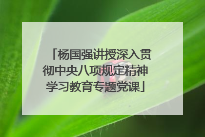 杨国强讲授深入贯彻中央八项规定精神学习教育专题党课