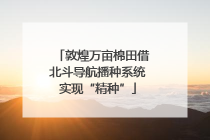 敦煌万亩棉田借北斗导航播种系统实现“精种”