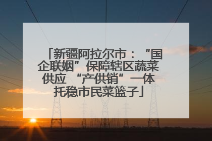 新疆阿拉尔市：“国企联姻”保障辖区蔬菜供应 “产供销”一体托稳市民菜篮子