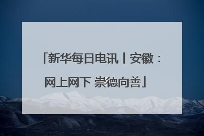 新华每日电讯丨安徽：网上网下 崇德向善