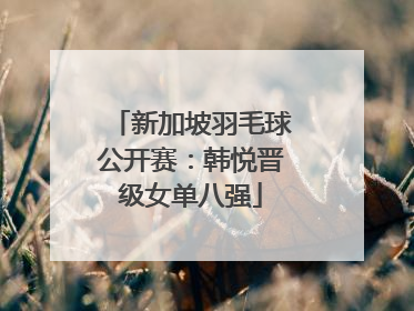 新加坡羽毛球公开赛：韩悦晋级女单八强