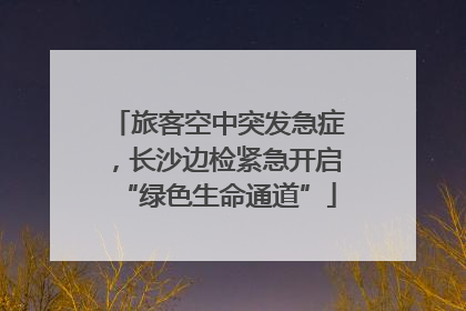 旅客空中突发急症，长沙边检紧急开启“绿色生命通道”