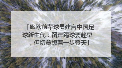 旅欧前辈球员建言中国足球新生代：留洋踢球要趁早，但切莫想着一步登天