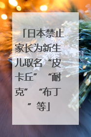 日本禁止家长为新生儿取名“皮卡丘”“耐克”“布丁”等