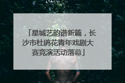 星城艺韵谱新篇，长沙市杜鹃花青年戏剧大赛竞演活动落幕