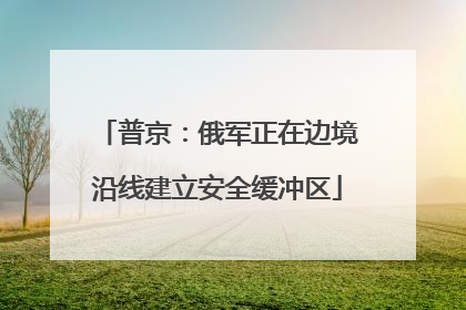 普京：俄军正在边境沿线建立安全缓冲区