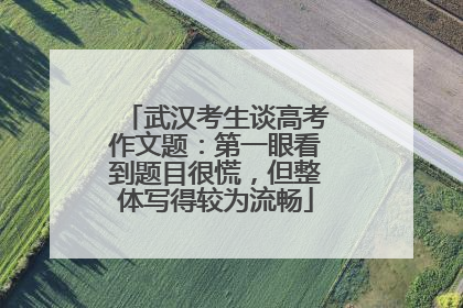 武汉考生谈高考作文题：第一眼看到题目很慌，但整体写得较为流畅