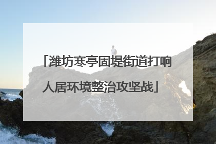 潍坊寒亭固堤街道打响人居环境整治攻坚战