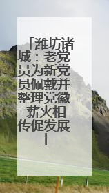 潍坊诸城：老党员为新党员佩戴并整理党徽 薪火相传促发展