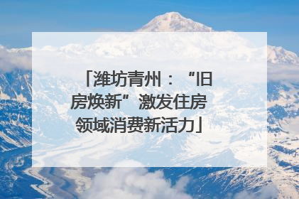 潍坊青州：“旧房焕新”激发住房领域消费新活力