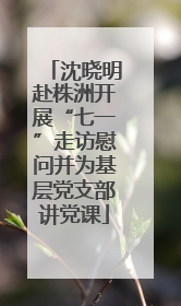 沈晓明赴株洲开展“七一”走访慰问并为基层党支部讲党课