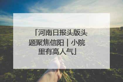 河南日报头版头题聚焦信阳｜小院里有高人气