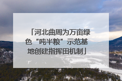 河北曲周为万亩绿色“吨半粮”示范基地创建指挥田机制
