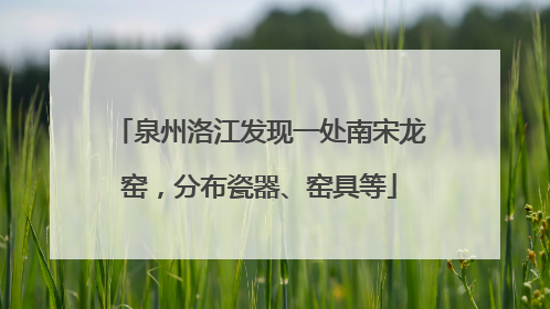 泉州洛江发现一处南宋龙窑，分布瓷器、窑具等